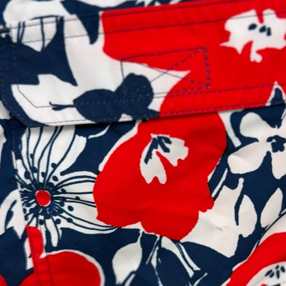 NWT Brooks Brothers Men's Hawaiian Floral Swim Trunks Swimsuit Shorts Red Blue - Picture 3 of 12
